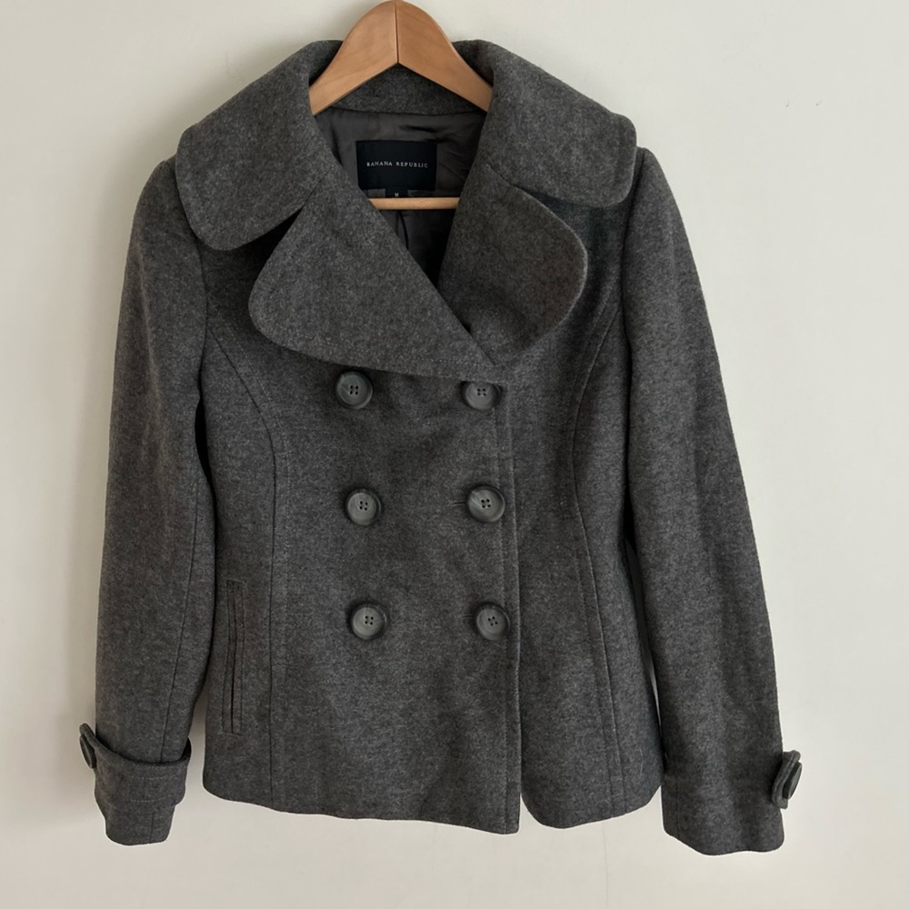Banana Republic Dark Gray Will Pea Coat, Size M